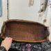 VTG 18 Long Dark Brown Wicker/Twig/Rattan Wooden Handle Basket Natural