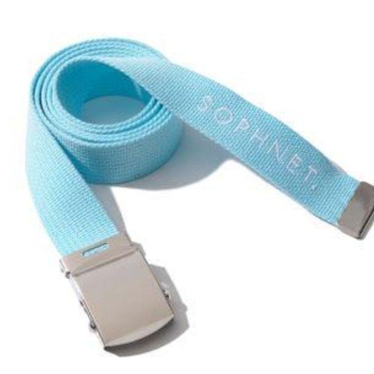 SOPH.NET BELT - SOPHNET. logo colored GI belt in sax blue.