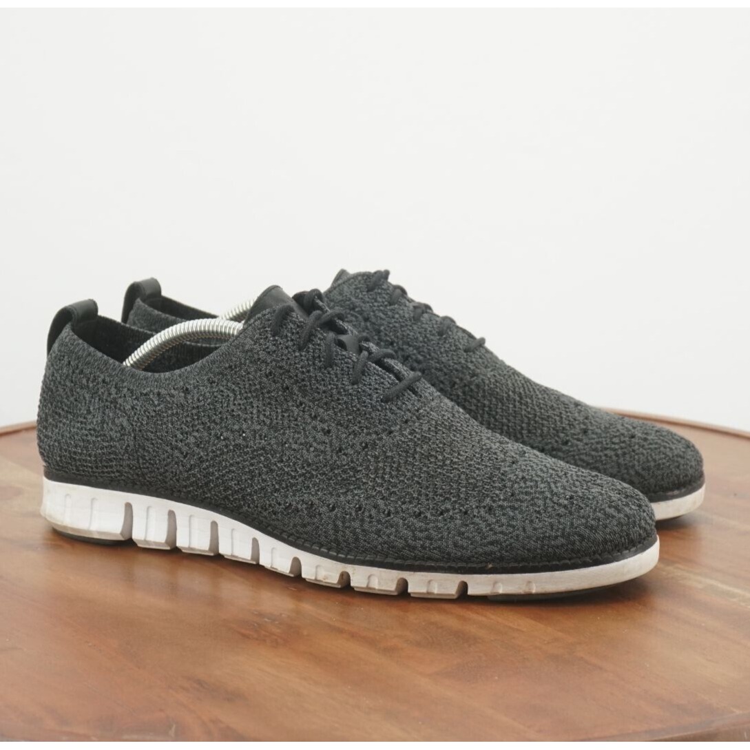 Cole Haan Mens Zerogrand Oxfords Wingtip Gray Stitchlite Knit Size 11M