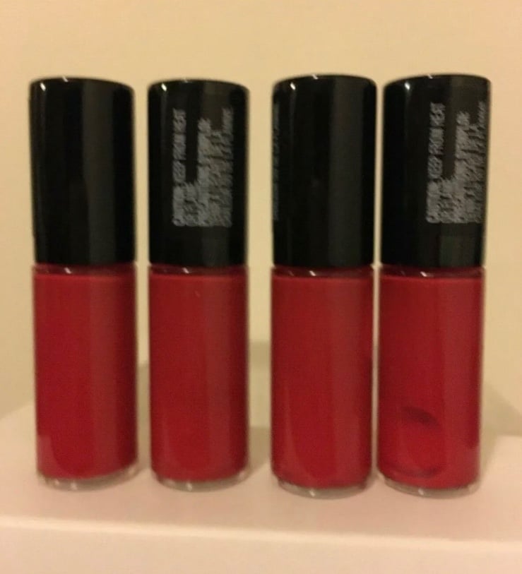 LANCOME matte shaker liquid lipstick 378 Magenta mini travel 0.1 oz EACH X 4