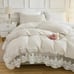 90x90inch Solid Color Lace Bedding Set vru6