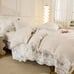 90x90inch Solid Color Lace Bedding Set vru6
