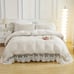 90x90inch Solid Color Lace Bedding Set vru6