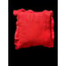 Vtg Hand Painted Cardinal Bird Square Pillow 15”x15” tan red Leather/Satin