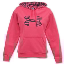 Under Armour Pink Zebra Big Logo Pullover Hoodie