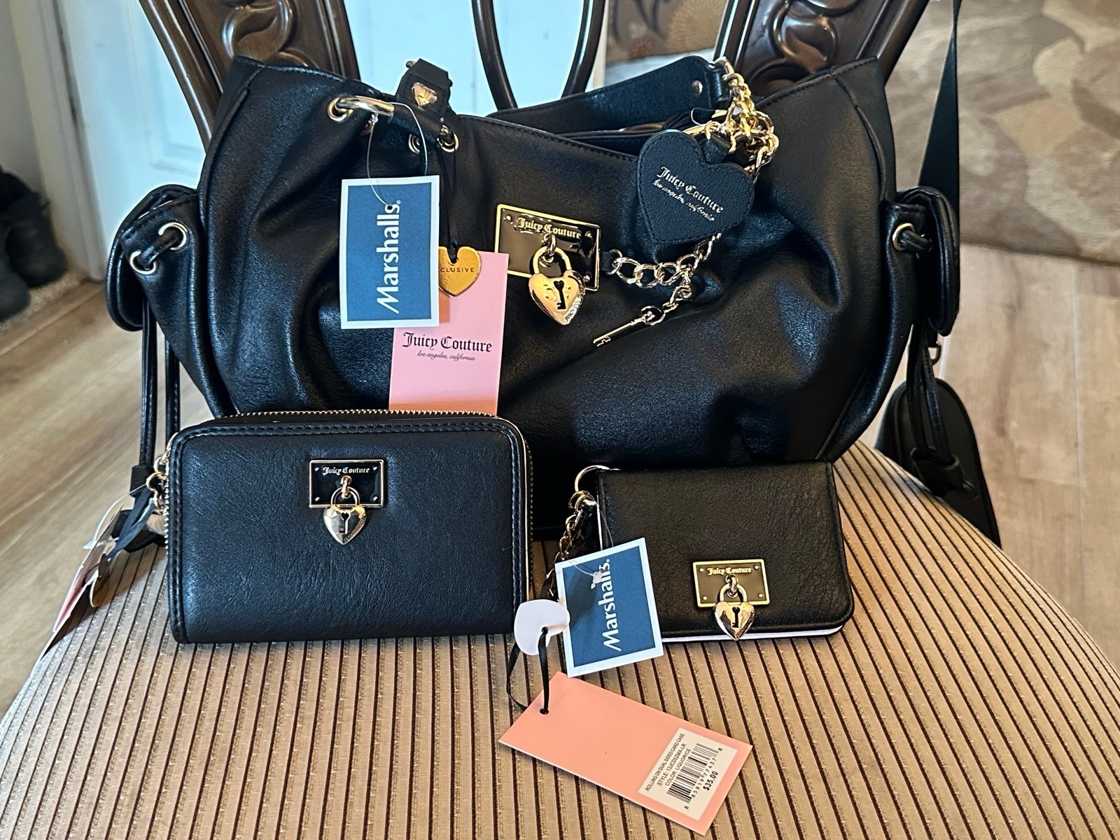 Juicy Couture Rolling On Satchel Purse & Wallet Bundle NWT