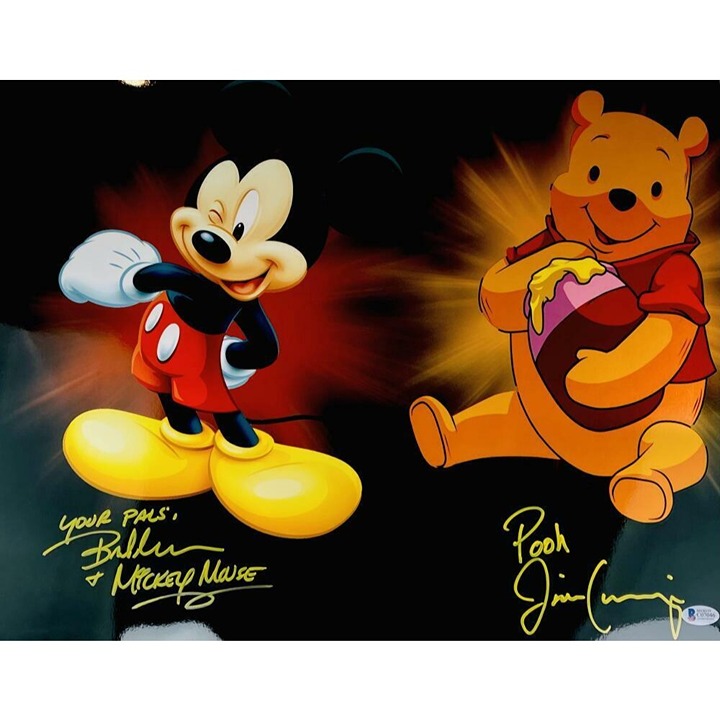 BRET IWAN MICKEY MOUSE JIM CUMMINGS WINNIE THE POOH SIGNED 16X20 PHOTO BAS 046