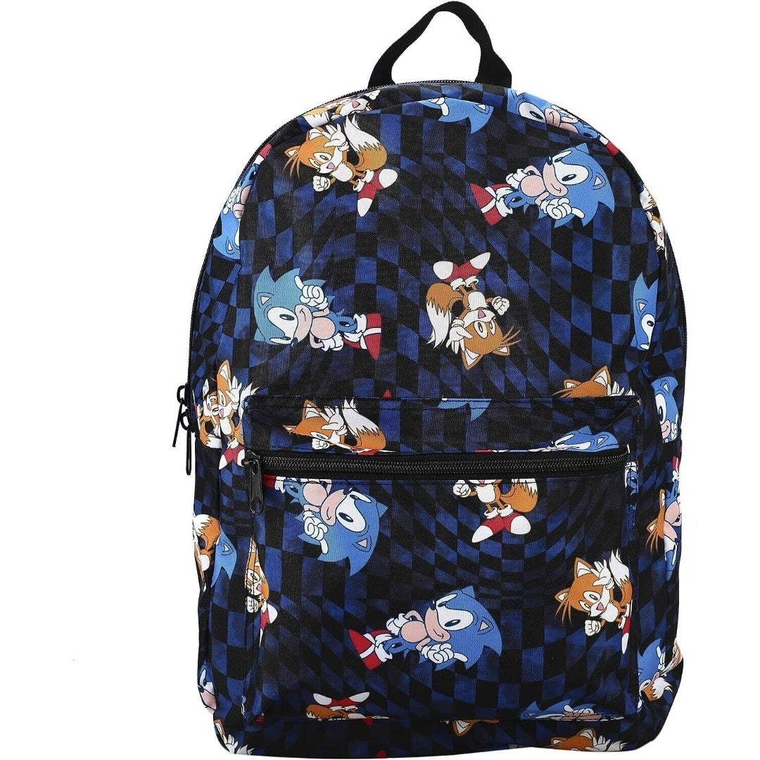 Sonic The Hedgehog Character Print Backpack School Travel Book Bag