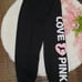 NEW (XL) VS PINK Fleece Baggy Campus Sweatpants in Pure Black Pink Originals