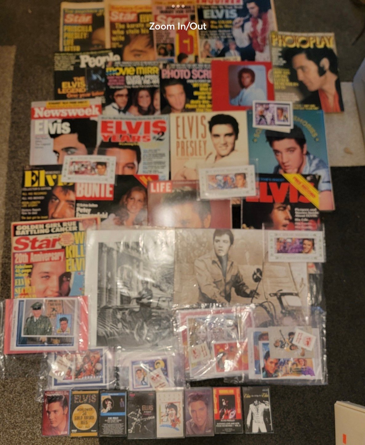 Huge Vintage Elvis Presley collectibles. Old Magazines,Pictures,books Tape ,Cass