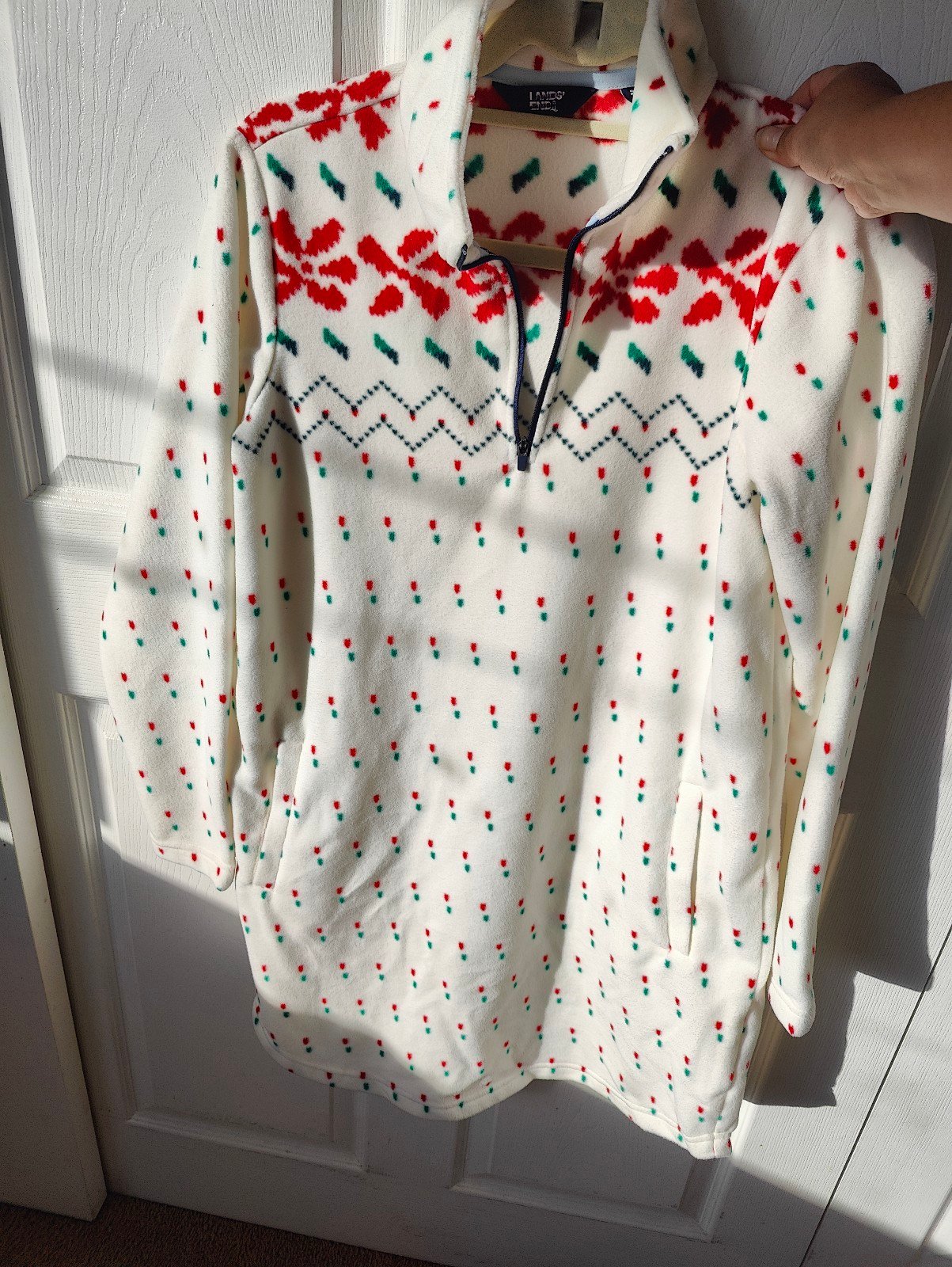 Lands End fleece pullover sweater/nightgown size Medium