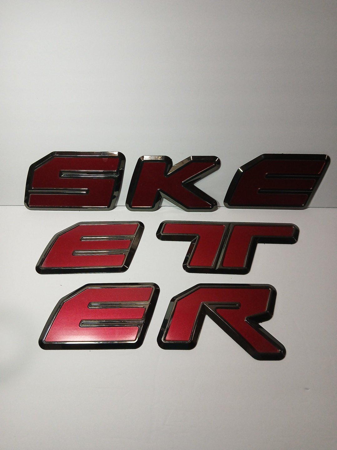 USED FACTORY SKEETER Boat Emblems Raised Emblem OEM Red Black Large Letter