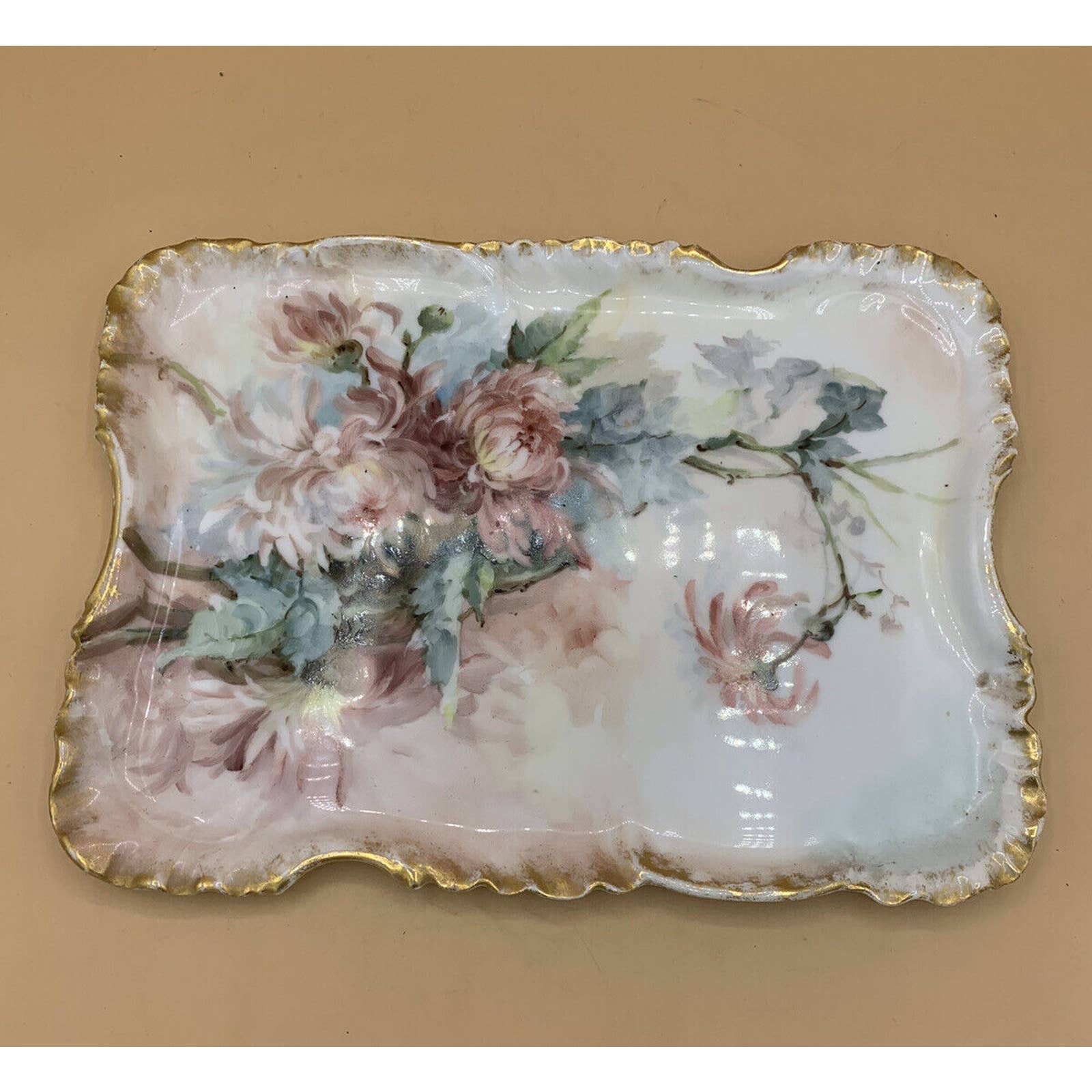 Limoges Hand Painted China 11’’X 8’’ Tray H&co L France mark from Late 1800