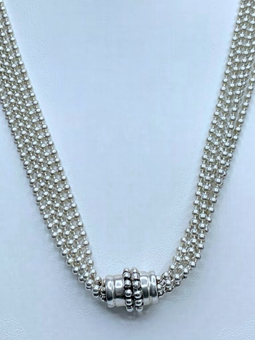 Vintage Sterling Multi Strand Necklace-49 Grams!