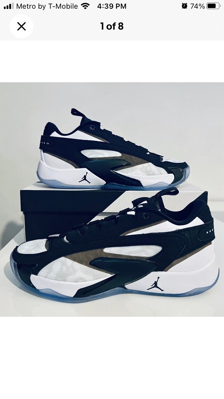 Nike Jordan Luka 2 TB Basketball Sneakers Black/White FN7400-100 Mens Size 15