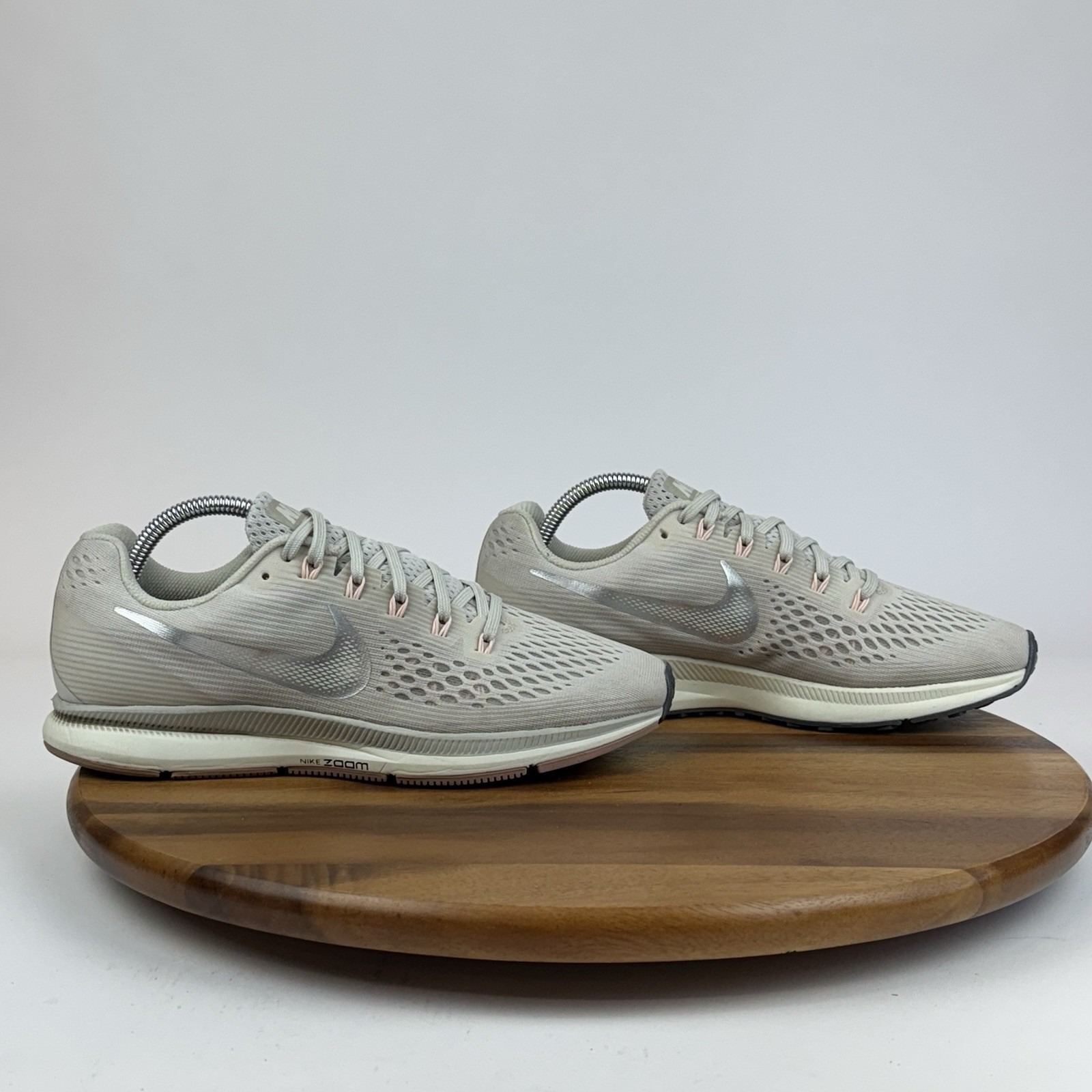 Womens Nike Air Zoom Pegasus 34 Light Bone Athletic Running Sneakers Size 9.5 M