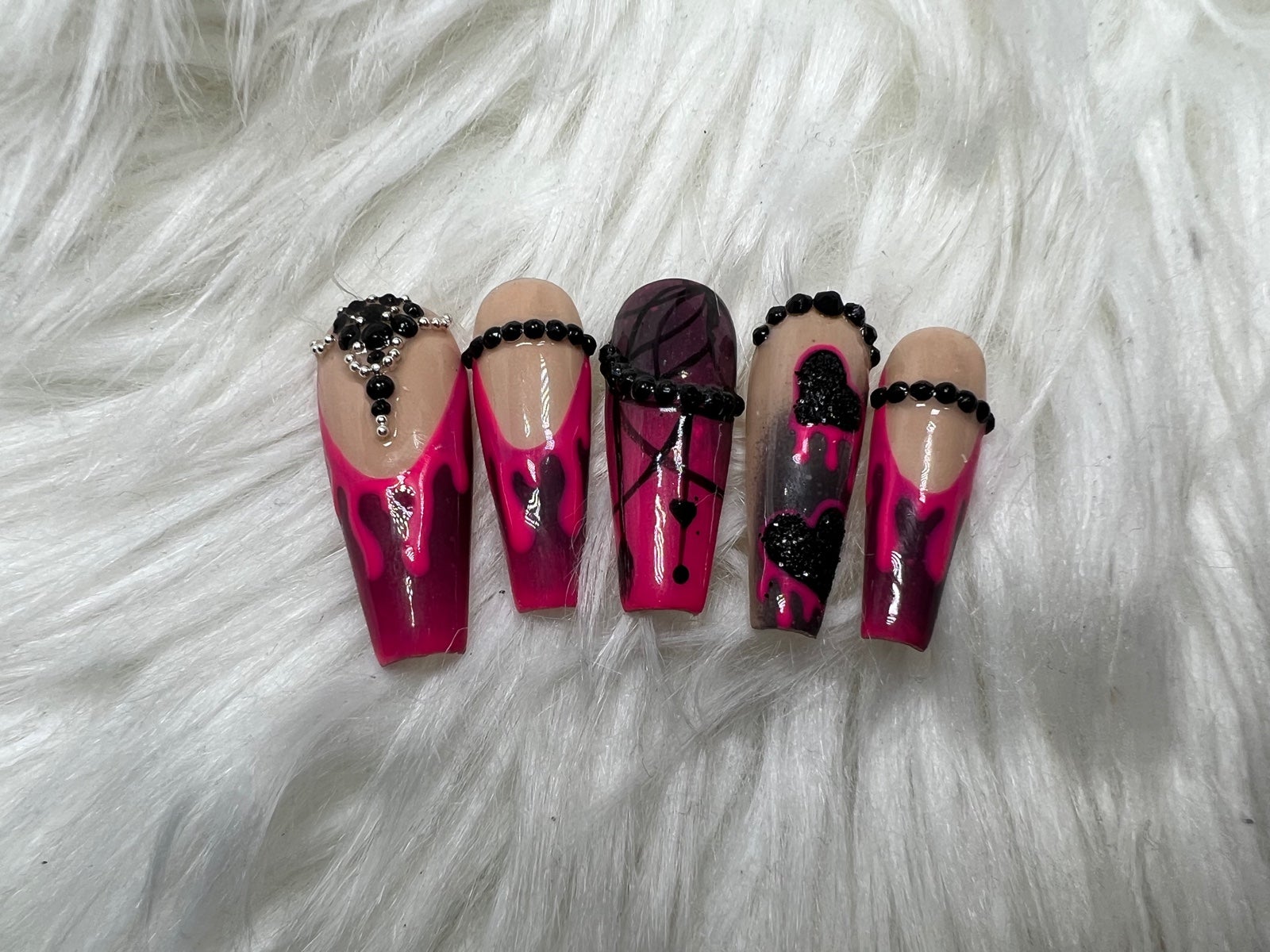 Valentines Press Ons XLong Length