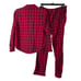 Victoria’s Secret Plaid Pajama Set Womens Size XS Button Front Elastic Waist Red