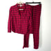 Victoria’s Secret Plaid Pajama Set Womens Size XS Button Front Elastic Waist Red