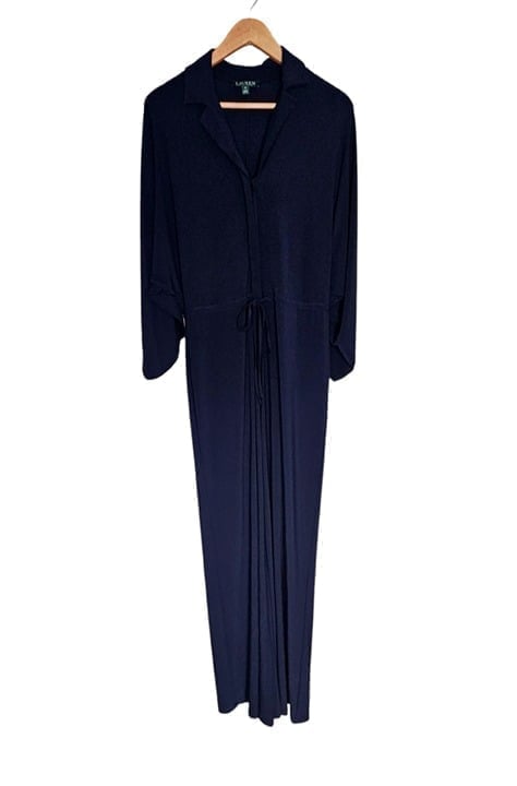 NWT Women's - Lauren Ralph Lauren Navy Blue V-Neck Jumpsuit, Size 10