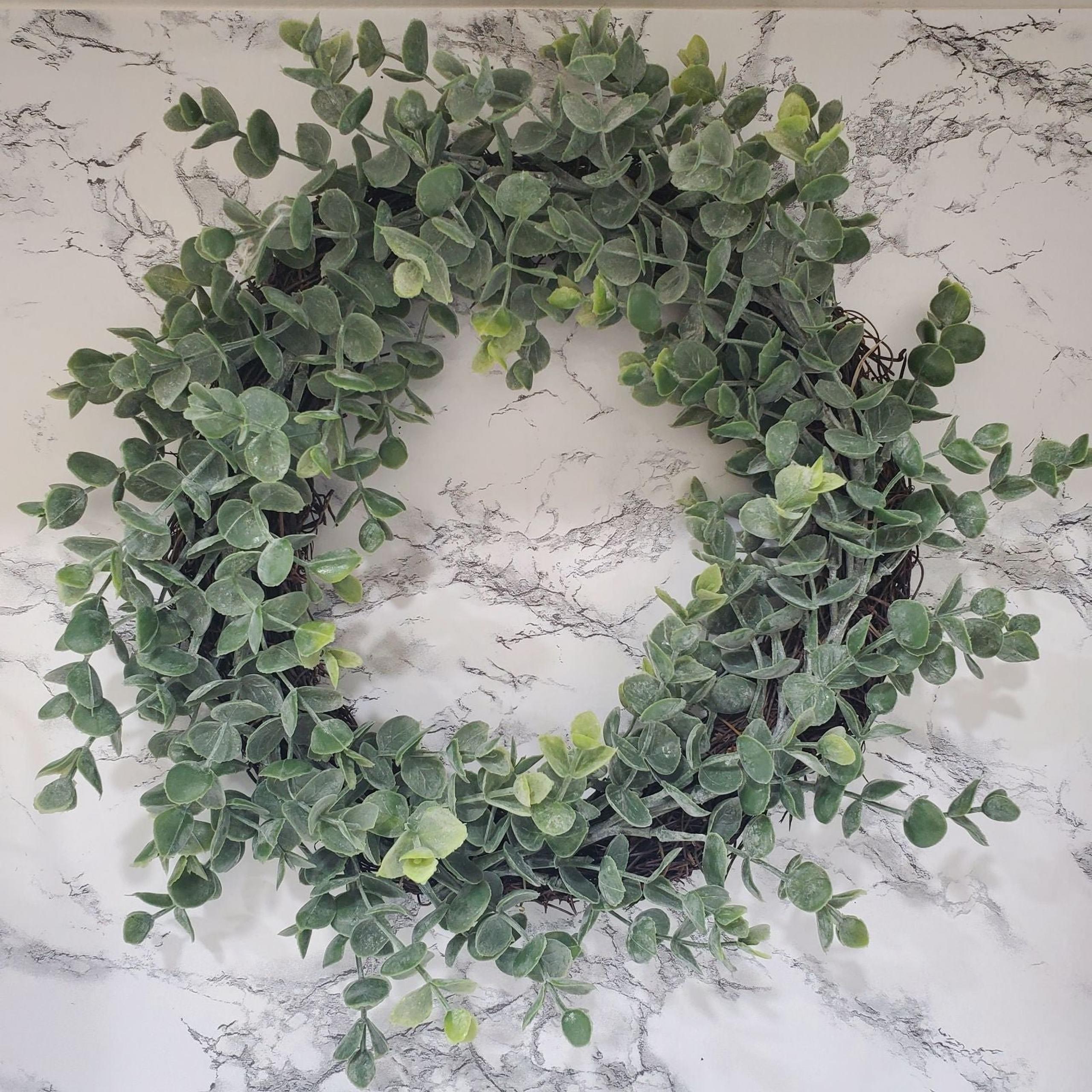 Farmhouse frosted  Eucalyptus Wreath