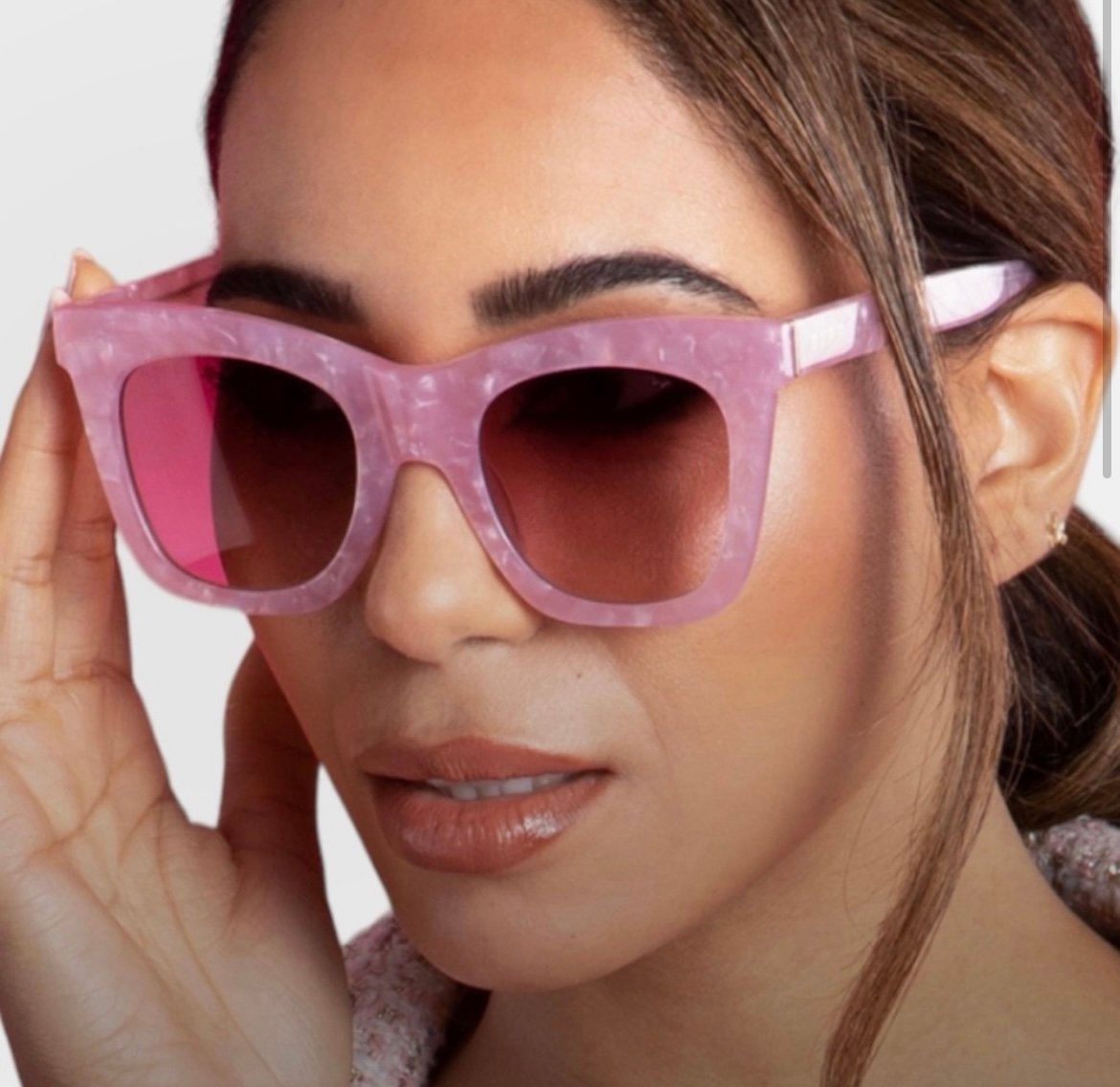 Diff Eyewear Kaia Geo Pink + Wine Gradient Sunglasses