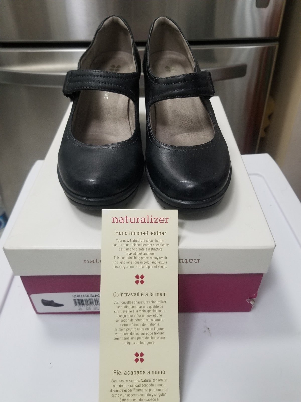 NATURALIZER Quillian Mary Jane Wedges - Black (Size 6.5 M)