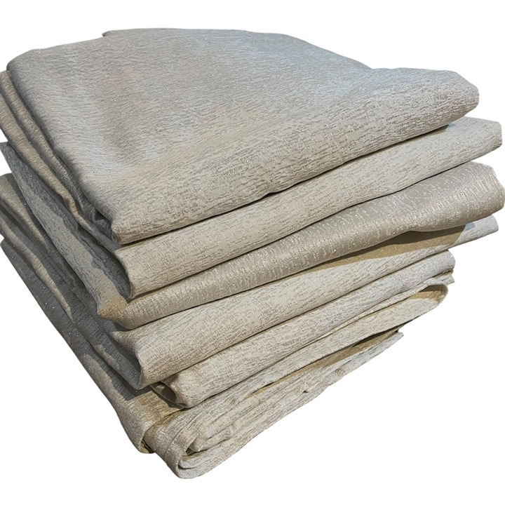 Waterford Fine Linens Metallic Silver Curtain Panels 50 X 96 Cotton/Polyester