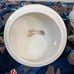 VTG Arnel's Pottery Ivory Egg with Pink Bow Duck & Rabbit Gold Color Trim