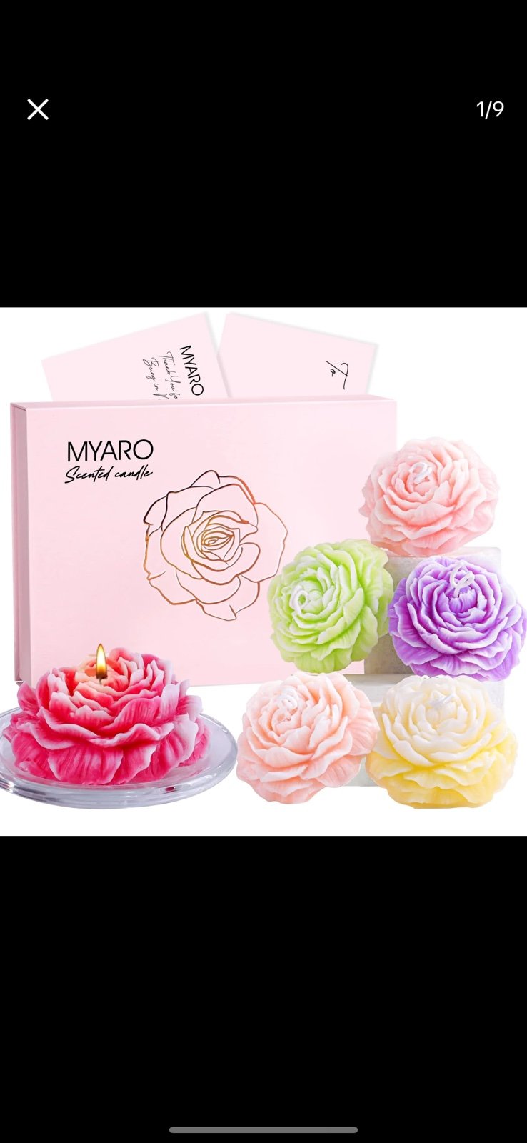 Scented Flower Candles Gift Set