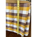 Vintage 60's-70s MCM Gold & Brown Plaid Twin 40 x 91 Bed Spread, 2 Curtain Set*