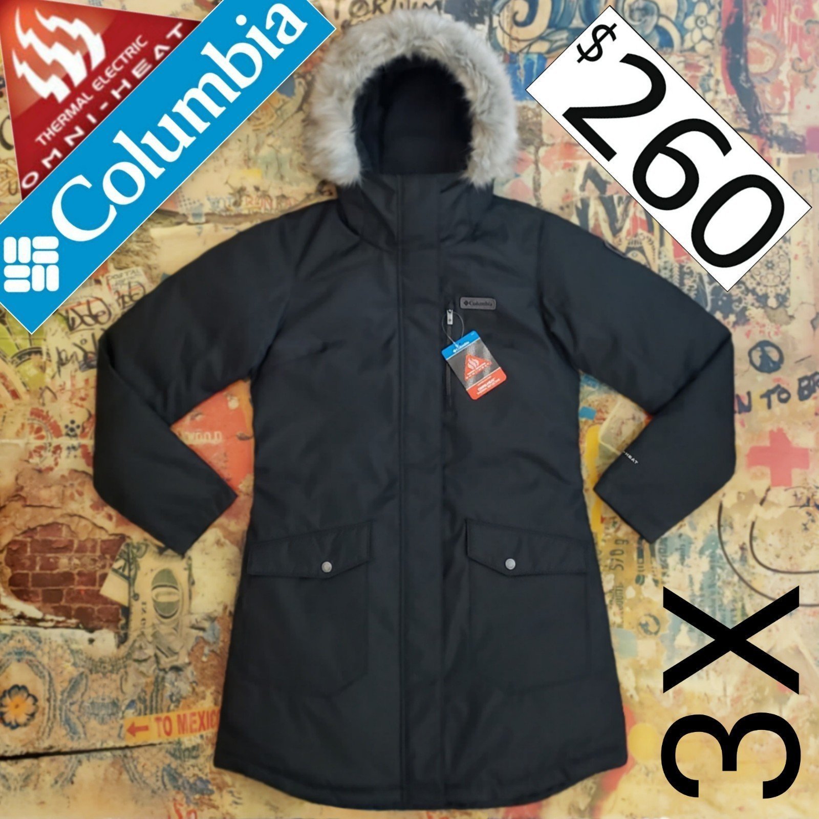 260 New Columbia Suttle Mountain Omni-Heat Long Insulated Jacket / Parka! 3X