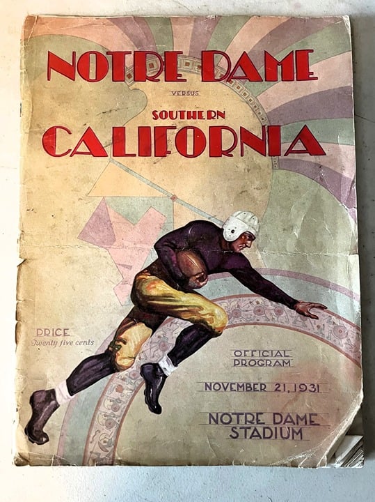 Notre Dame vs Southern California football program 1931
