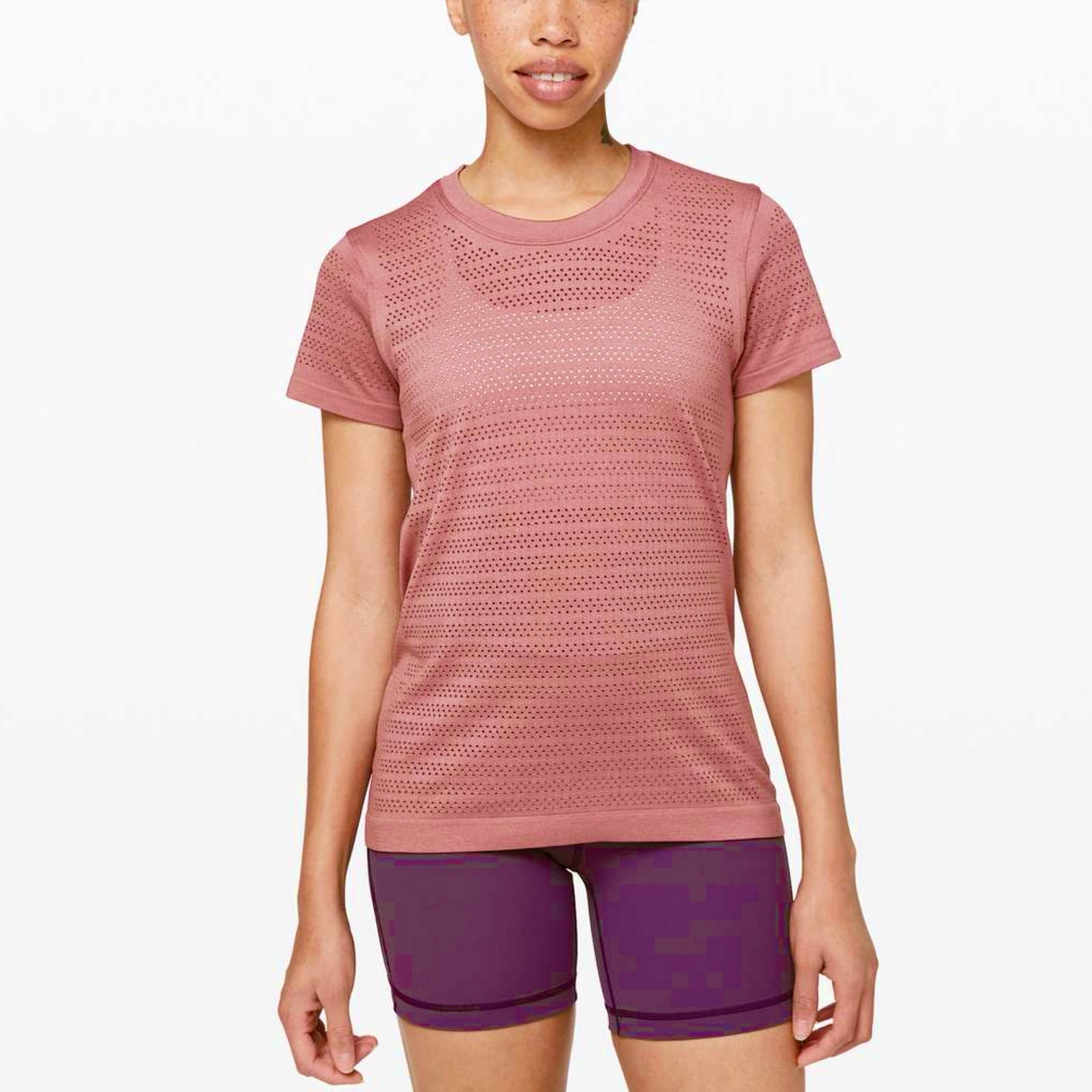 Lululemon Breeze By Short Sleeve Sz 8 *Squad In Quicksand / Quicksand