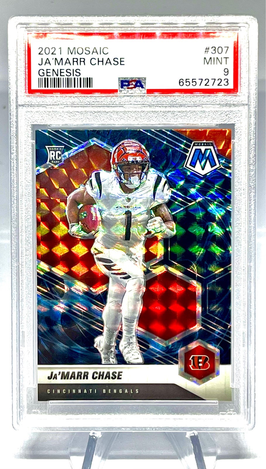 2021 Panini Mosaic football Ja’Marr Chase Genesis PSA 9 BENGALS RC