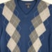 Banana Republic Luxury Blend Blue Grey Argyle Sweater Medium Silk Cashmere VNeck