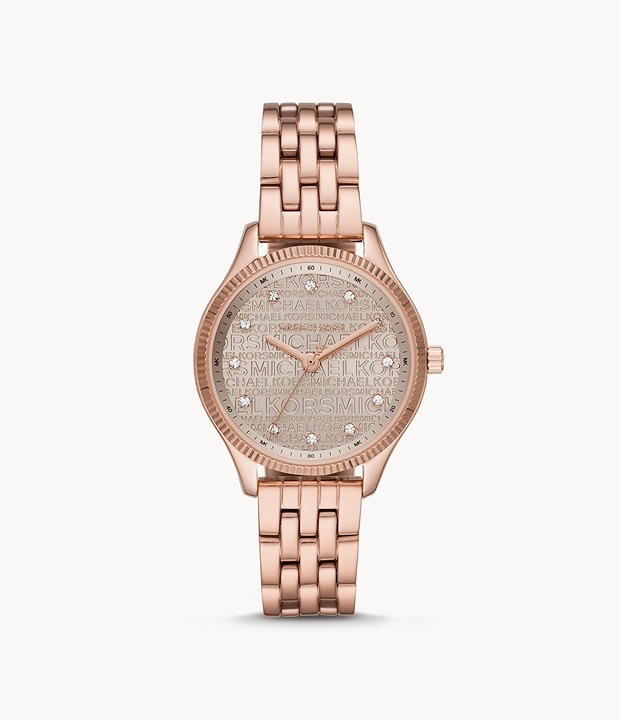 Michael Kors Ladies Lexington Rose Gold-Tone Stainless Steel Watch NIB MK6799