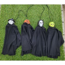 Vtg Fun World Lot Of 4 Hanging Halloween Decor Skeleton Witch Pumpkin Alien Rare