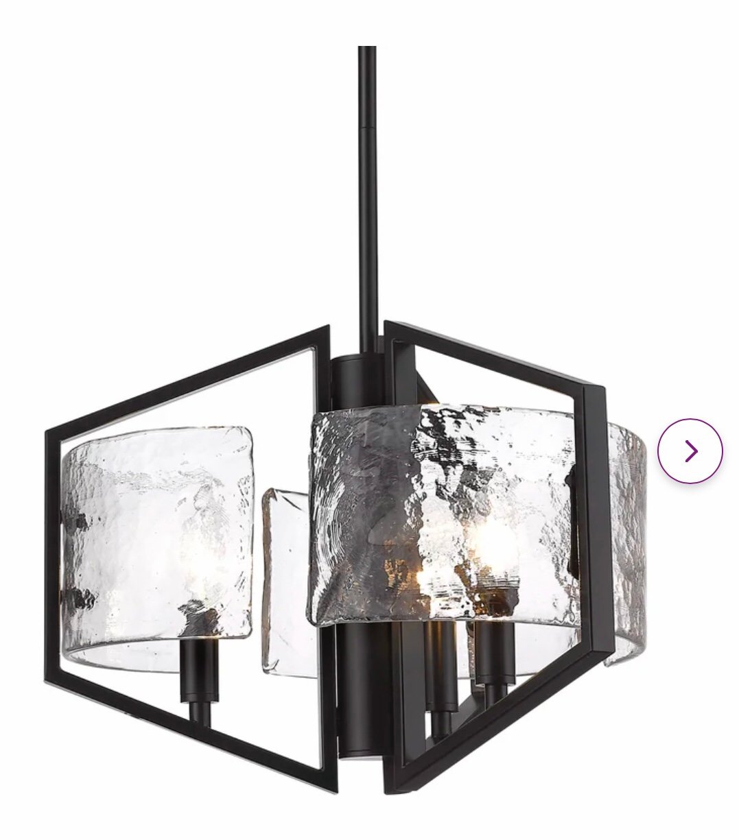 3 Light Matte Black Unique/Statement Pendant - BRAND NEW STILL IN BOX