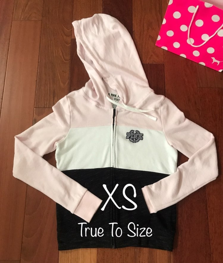 VS PINK Colorblock Full Zip Hoodie. XS