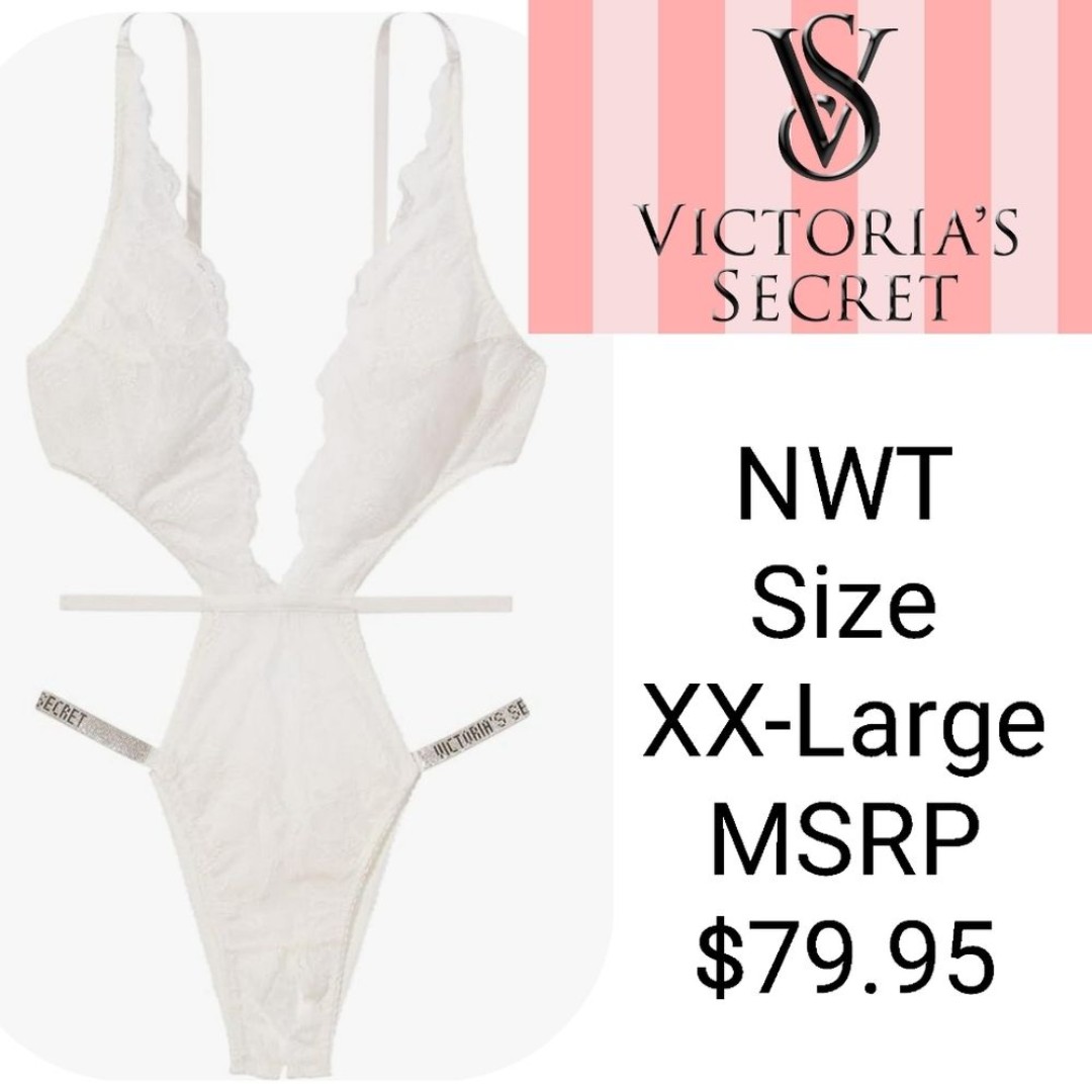 NWT Victoria's Secret Very Sexy Shine Strap Crotchless Teddy Size XXL