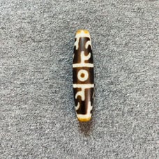 Ancient Energy Tibetan Old Agate Three Eyed Pattern Dzi Bead Authentic Amulet