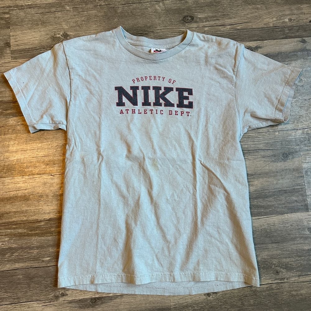 Vintage 90s Nike Athletic Dept Made in USA Property Of T-Shirt Gray Navy Red XL