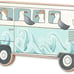 Seagulls On A Bus Retro Wood Wall Decor - Beachy Wall Art for Bedroom
