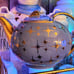 Hall Atomic Starburst blue Gold Stars Teapot