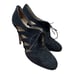 Valentino Black Suede Cutout Lace-Up Booties 40 10