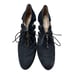Valentino Black Suede Cutout Lace-Up Booties 40 10