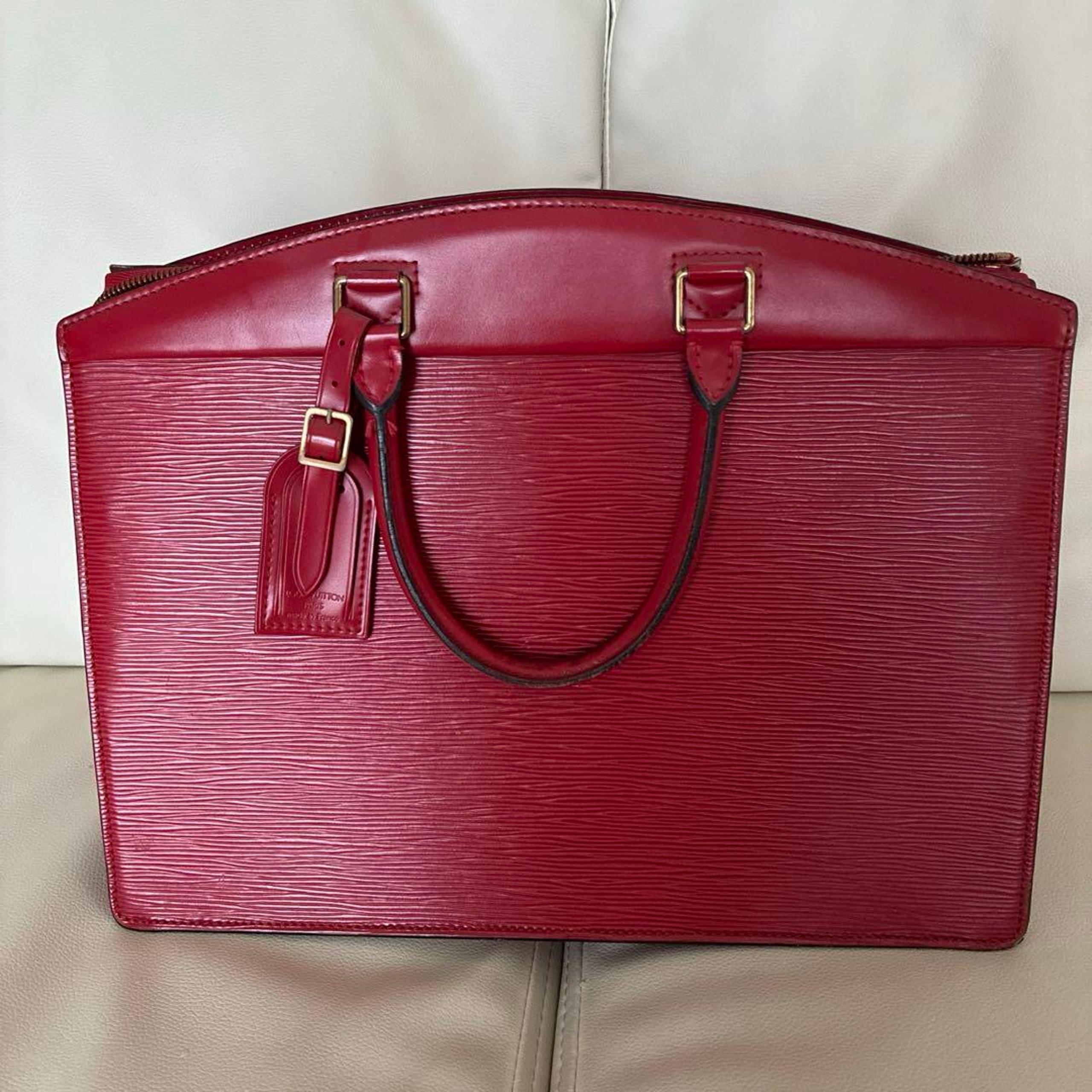LOUIS VUITTON Rivela Handbag Epi Red