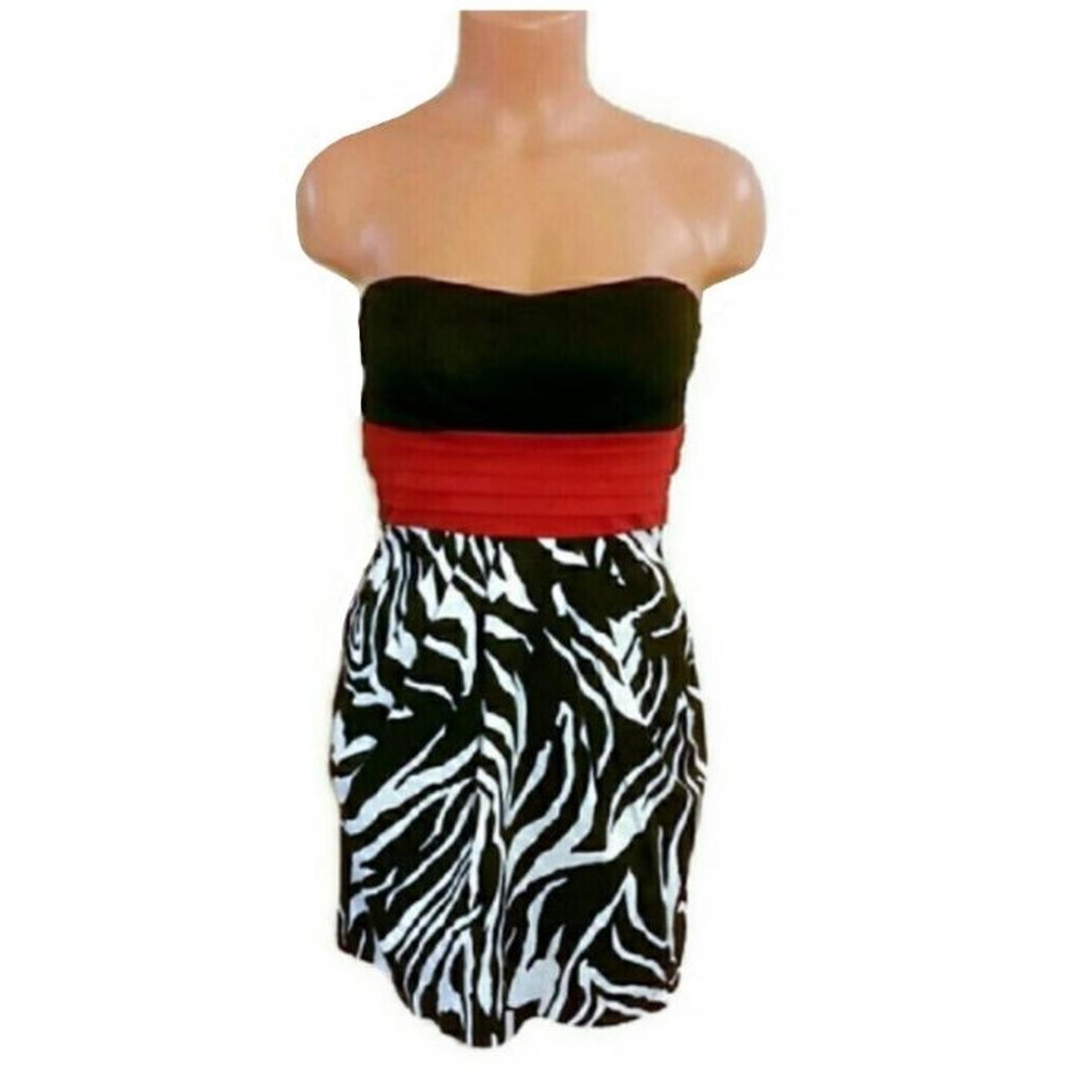 Red Zebra Dress Snap Mini Juniors 5