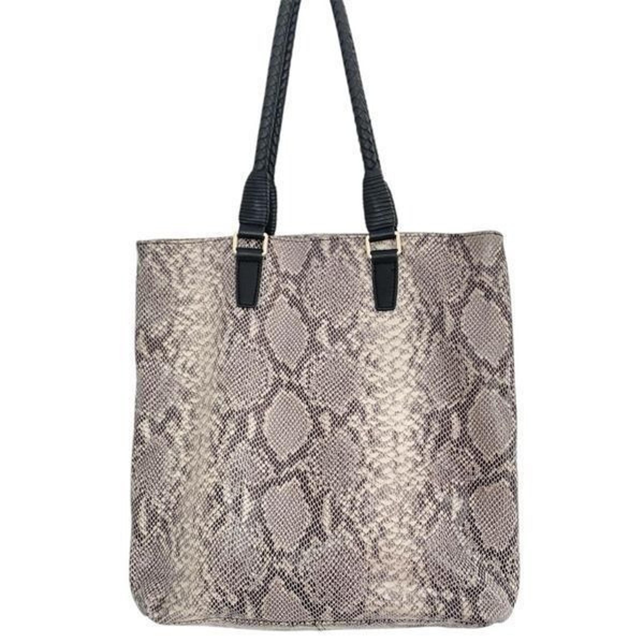 Margot Genuine Leather Snakeskin Pattern Large Tote bag